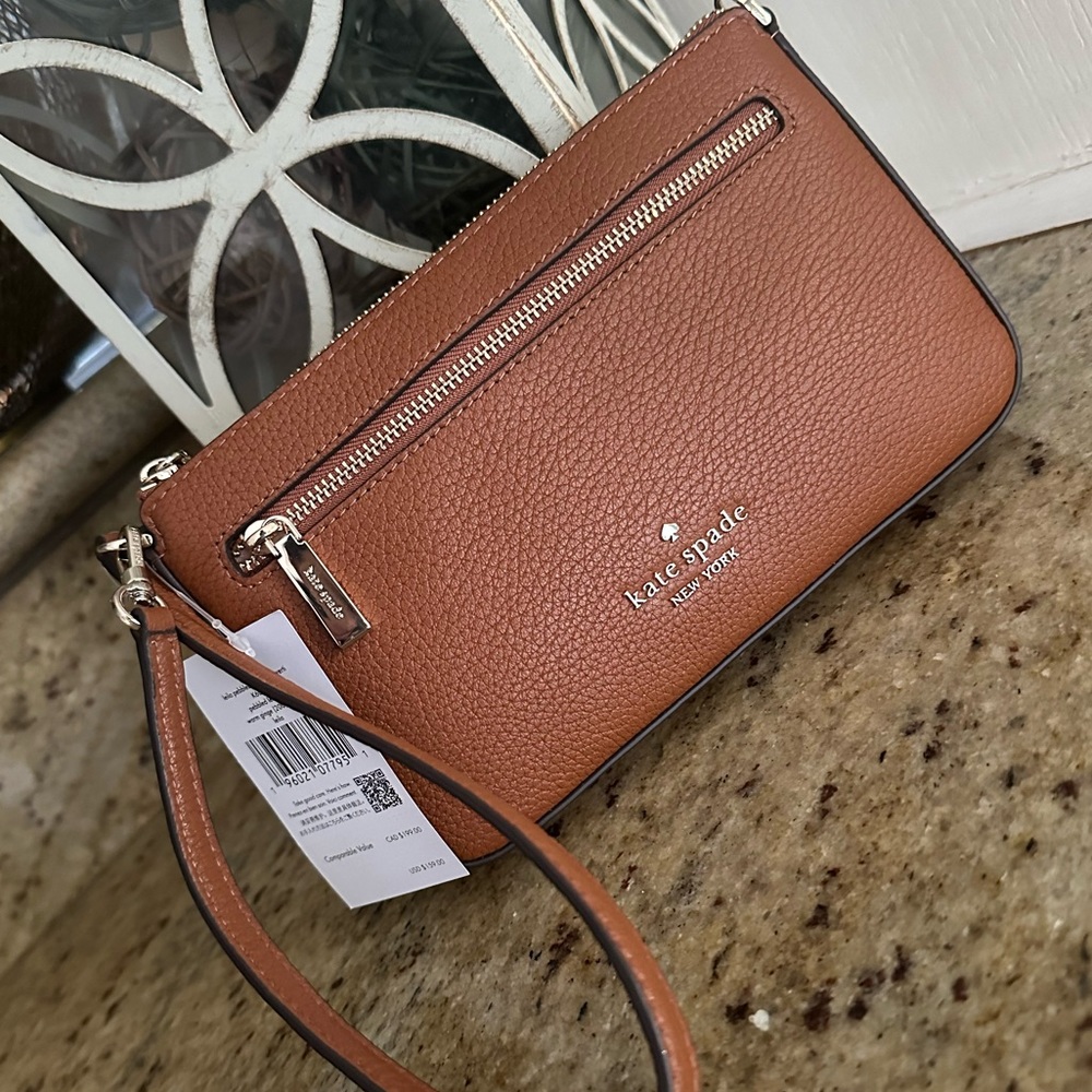 Kate Spade Leila Convertible Wristlet Shoulder Bag Leather Gingerbread Brown New - Picture 7 of 8